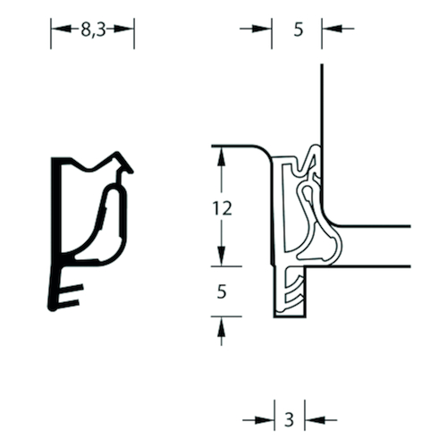 JOINT S7503B fenetre & porte blanc - rainure 3mm Photo du produit BIGPIC L