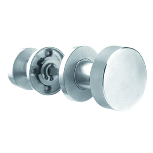 BOUTON PLAT TL0142 TOURNANT SUR ROSACE (1 paire) inox - ep37-60mm -Ø50 -H51mm -incl fix -rosØ53x7mm Photo du produit BIGPIC L