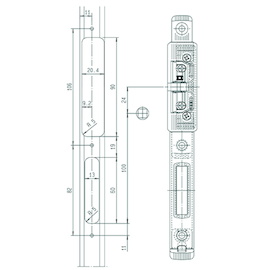 Gâche centrale pr gâche électr Euro-U22x5mm- inox - SKG* Photo du produit