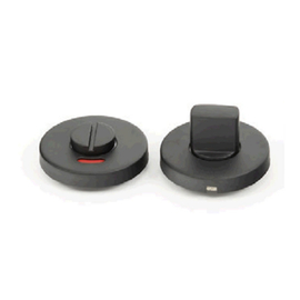ENTREE ROND Qtec PLUS avec indication rouge/blanc WC - Ø50x8mm - noir mat - ep40-60mm - sc métal Photo du produit