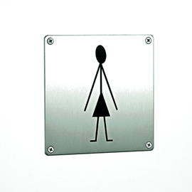 PICTOGRAMME "FEMME" 150x150mm - inox AISI 316 Photo du produit