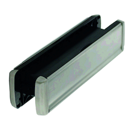 ENTREE LETTRES INOX greenteQ INT+EXT   325(256)x78(45)mm - ép.40-80 - avec tunnel+brosse Photo du produit