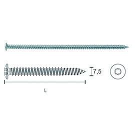 VIS DORMANT Qtec T30 7,5x302mm - tête bombée - zingué Photo du produit