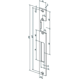 TETIERE 690 pr GÂCHE ÉLECTRIQUE PROFIX2 250x24x3mm - ouvert - G/DR - angles droits - inox Photo du produit