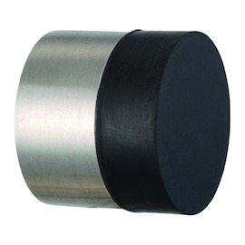 BUTOIR MURAL CYLINDRE greenteQ Ø30xH25mm - caoutchouc noir - inox Photo du produit
