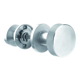 BOUTON PLAT TL0142 TOURNANT SUR ROSACE (1 paire) inox - ep37-60mm -Ø50 -H51mm -incl fix -rosØ53x7mm Photo du produit