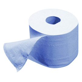 ROULEAU de PAPIER bleu 3 plis - 800 feuilles - 24,8x24cm - L 192m - 17gr Photo du produit