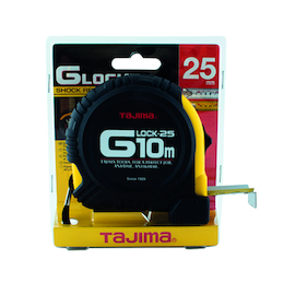 METRE RUBAN G-LOCK 25mm - 10M - anti-choc - avec clip centure Photo du produit