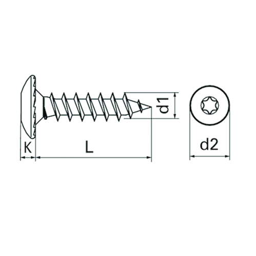 VIS AGGLO TETE BOMBEE 6x40mm - TX30 Photo du produit BIGSKZ L