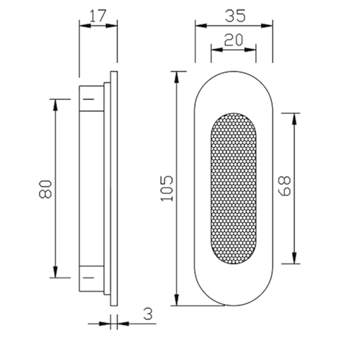 CUVETTE HS HSTG greenteQ ovale - L35xL105xP14mm - inox Photo du produit BIGSKZ L