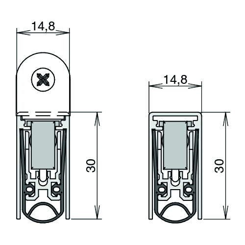 BAS DE PORTE SCHALL-EX L-15/30 WS RF60' 928>803mm - L14,8xH30mm - acoust+coupe feu Photo du produit BIGSKZ L