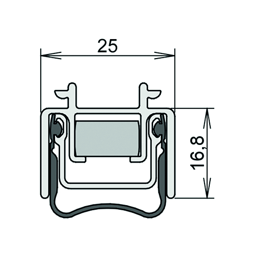 BAS DE PORTE STADI L-24/20 ES 708>558mm - l24xh20mm - alu euronut Photo du produit BIGSKZ L