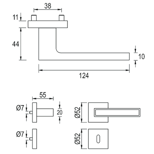 GN BEQ/BEQ DG 81L.ER.QRS L-90° CL2 greenteQ  PZ - ros quadr #52x11 - ép38-43 - so plast - inox Photo du produit BIGSKZ L
