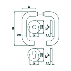 GN BEQ/BEQ DG 60H.ER.RS U-arrond CLASSE 4 greenteQ PZ - Ø20 - ép37-46 - sousc acier/pvc - inox Photo du produit BIGSKZ L