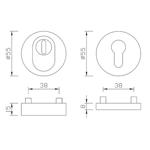 ENTREE ROND SECURITE greenteQ PZ ZA - Ø55 x EXT15/INT8mm - inox Photo du produit BIGSKZ L