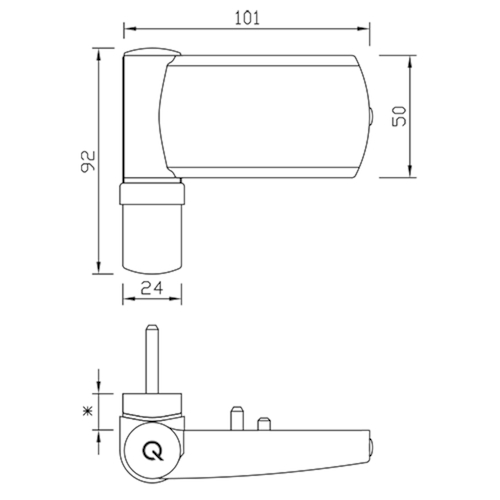 CHARNIERE TB 100.ZD.K greenteQ R8019 brun - 18,5-21,5mm - 3D reglable - 100kg Photo du produit BIGSKZ L
