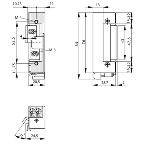 GÂCHE ÉLECTRIQUE BASIC 117 6-12V CA/CC - émiss cour - FaFix - G/DR Photo du produit BIGSKZ L