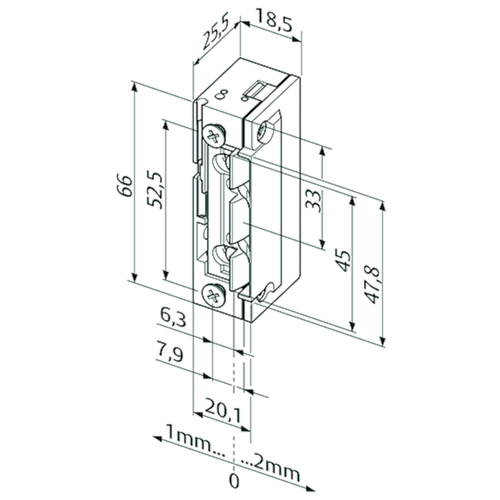 GÂCHE ÉLECTRIQUE 118TQ13 PROFIX2 serr magnetique 10-24V CA∕CC-émiss de cour - G∕DR -FaFix- E -3750N Photo du produit BIGSKZ L