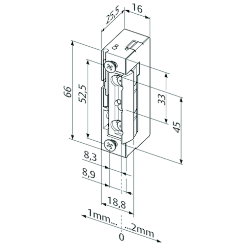 GÂCHE ÉLECTRIQUE 128E standard 10-24V CA/CC - émiss cour -FaFix-G/DR-E-A-3750N Photo du produit BIGSKZ L