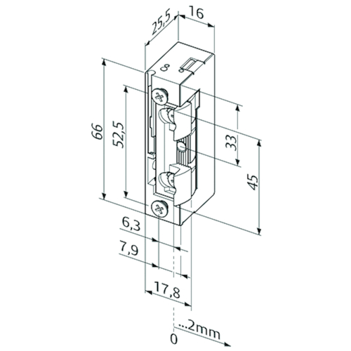 GÂCHE ÉLECTRIQUE 118E530 guide du loquet 10-24V CA/CC - émiss court - FaFix -G/DR-E-3750N Photo du produit BIGSKZ L