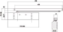FERME PORTE TS93B contur EN2-5 - look inox - sans bras Photo du produit BIGSKZ L