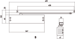 FERME PORTE TS91B contur EN3 - argent - sans bras Photo du produit BIGSKZ L