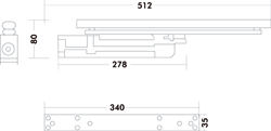 BRAS GLISSIERE G96N20 pr ITS96 VS DinG - vantail simple - argent Photo du produit BIGSKZ L