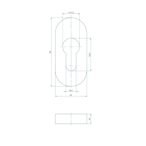 ENTREE OVALE TL0251SS PZ - 70x32x10mm - inox 304 Photo du produit BIGSKZ L