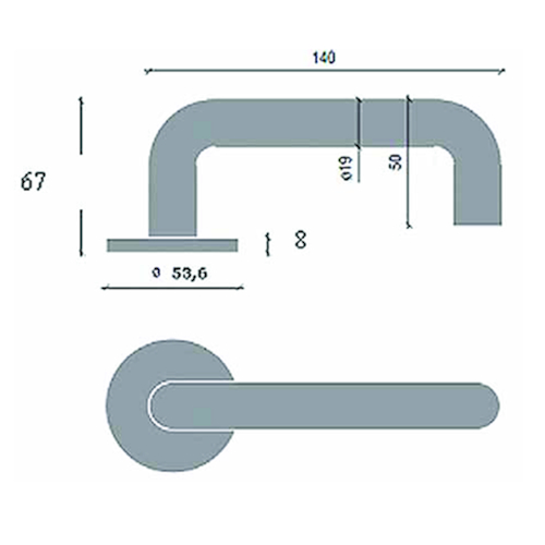 GARN PORTE TL4106 U-arrond CLASSE 4 sans ros. clé FR215 - Ø19x140 - roz Ø53x8  - ép.37-60mm - inox Photo du produit BIGSKZ L