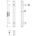 TIRANT INOX TT-droite FR141 - Ø30 - axe 500/LT700 Photo du produit BIGSKZ L