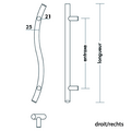TIRANT INOX S-cintré G AN axentix nr 27 FR152 - Ø25 - axe 350/LT455 - FR DB2152IN Photo du produit BIGSKZ L
