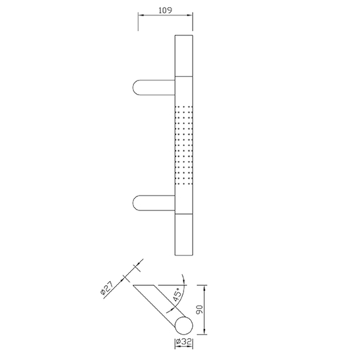 TIRANT INOX greenteQ TT-déporté fraisé Ø32 - ax562/LT800/109 - fix incl 2x45mm Photo du produit BIGSKZ L
