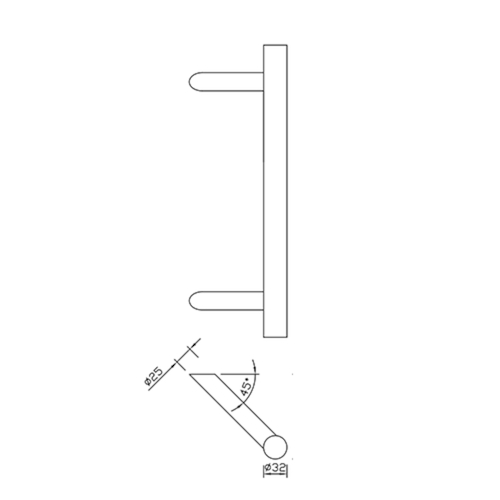 TIRANT INOX TG 10.ER.GS.45° TT-déporté greenteQ Ø32 - ax400/TL600 - AN axentix nr 13-14 Photo du produit BIGSKZ L
