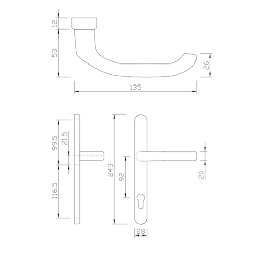 GN BEQ DG28.S216.ER.SS.IN interieur greenteQ 92PZ - H243xL28xE12 - INOX Photo du produit BIGSKZ L