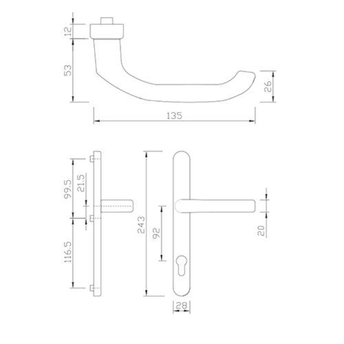 GN BEQ DG28.S216.AL.SS.AU exterieur greenteQ 92PZ - H243xL28xE12 - F9 inox look Photo du produit BIGSKZ L