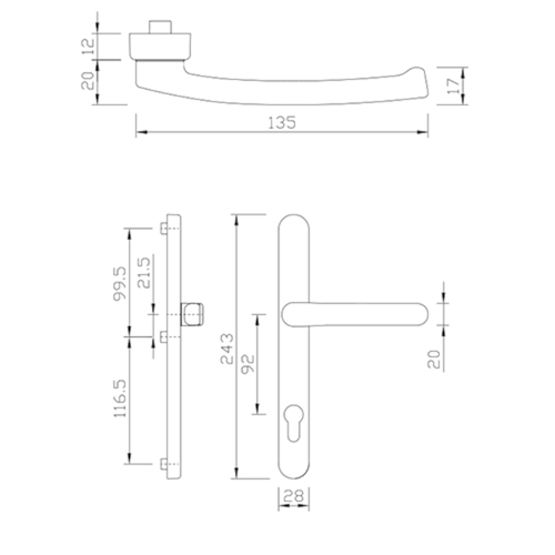 GN BEQ DG28.S216.ER.SSN.AU VOLET ext greenteQ 92PZ - H243xL28xE12 - inox Photo du produit BIGSKZ L