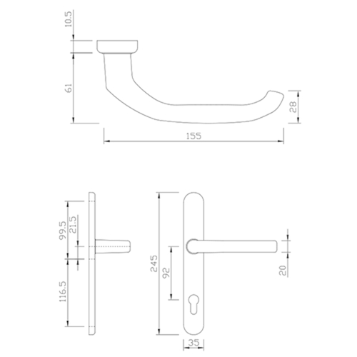 GN BEQ DG58.S216.ER.SS.IN interieur greenteQ 92PZ - H245xL35xE10,5 - inox Photo du produit BIGSKZ L