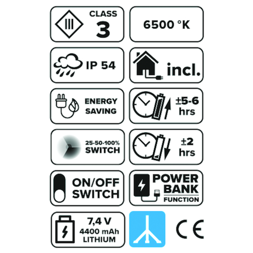 LAMPE DE CHANTIER GALAXY R COMPACT SMD LED 20W rechargeable - 1600Lm-rech.5-6hrs - util. +/- 2hrs Photo du produit BIGSKZ L