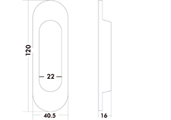 CUVETTE OVALE INOX arrondi La40XH120XE11,5mm - 2 trous de fixation Photo du produit BIGSKZ L