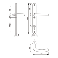 DEMI GN SEC. INT. DENVER 92PZ - 245x30 - inox Photo du produit BIGSKZ L