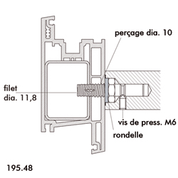 FIXATION  INVISIBLE Ø25/30/35/40 L48mm - B/P/A - droite ou 90° Photo du produit BIGSKZ L