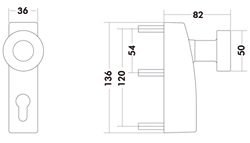 MODULE EXT BOUTON FIXE pr PANIQUE DORMA PHT 06 bouton+PZ (demi-cyl. non fourni) - pr PHA/PHB Photo du produit BIGSKZ L