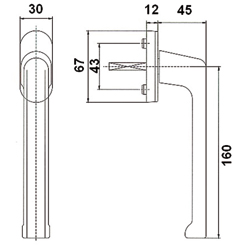BEQUILLE simple 511 pr COULISS R9016 blanc - forme "L" - L160mm Photo du produit BIGSKZ L