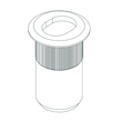 DOUILLE SOL 3738 inox intØ9mm - extØ15mm - collØ20mm - H28mm - ouvert Photo du produit