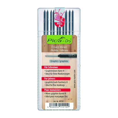 VERVANGSTIFT vr GRAPHITE DRY set 10x grijs - hardheid H Productafbeelding BIGPIC L