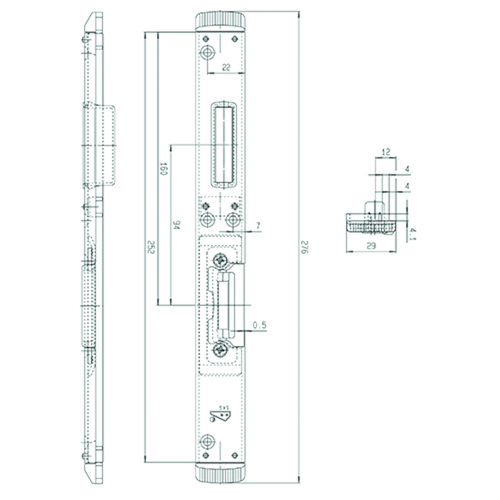 SCHOOTPLAAT FUHR DN kommerling 76 - Din L - Regelb. - zilver - SKG** Productafbeelding BIGPIC L