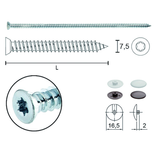 KOZIJNSCHROEF Qtec T30 7,5x62mm - VK - verzinkt Productafbeelding BIGPIC L