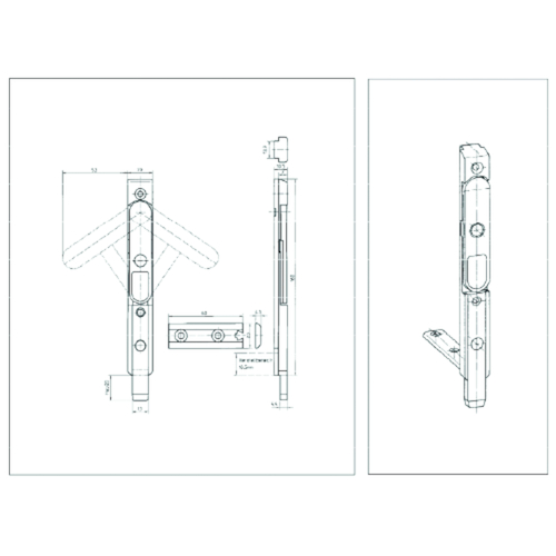 KANTGRENDEL KTR 8036/31 ALU vr euronut 14mm - 20x7.5x160mm - Pin Ø13x20mm Productafbeelding BIGPIC L