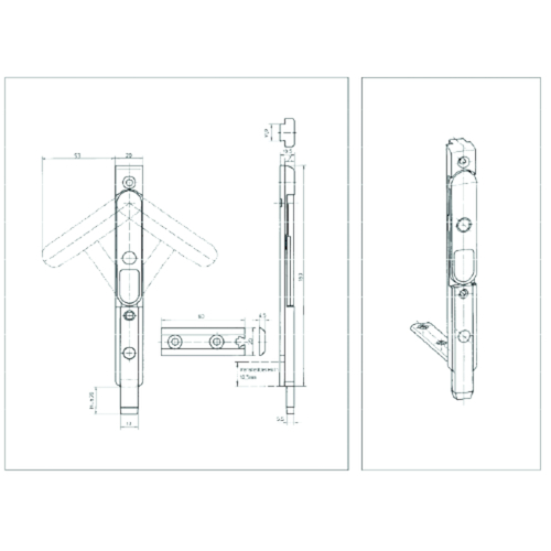 KANTGRENDEL KTR 8037-31 ALU Beslaggroef 12mm - 20x7.5x160mm - Pin Ø13x20mm Productafbeelding BIGPIC L