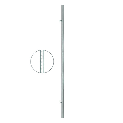 DEURGREEP RVS greenteQ TT-recht gefreesd INOX Ø32-as1200/TL1600-bevest. incl 2x45mm Productafbeelding BIGPIC L